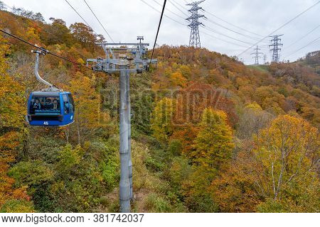 Naeba, Yuzawa, Niigata Prefecture, Japan - Oct 21 2019 : Dragondola (naeba-tashiro Gondola) In Autum