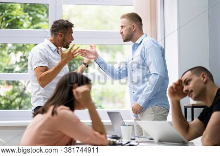 Pressure At Workplace In Office. Bully Boss Conflict