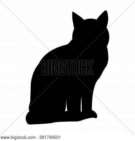 Black Cat Silhouette On A White Background