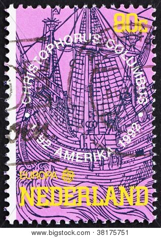 Postage stamp Netherlands 1992 Sailing Ship, Discovery of Americ