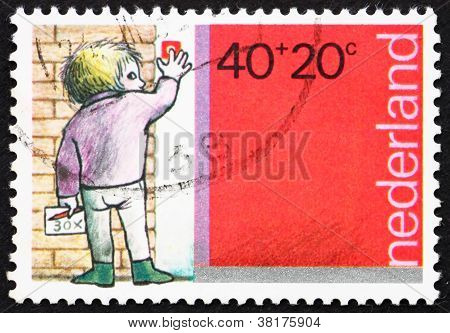 Postage stamp Netherlands 1978 Boy Ringing Doorbell