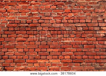 Pared de ladrillo rojo.
