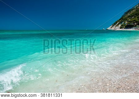 The Beautiful Sea Of Portonovo In Conero, Ancona Province, Marche Region.