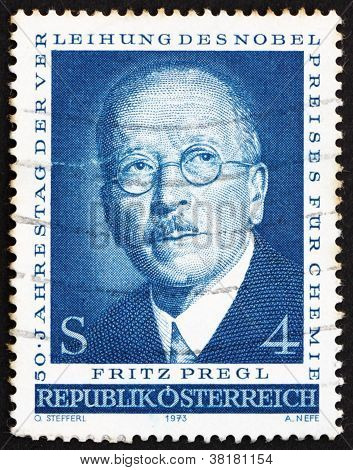 Frimærke Østrig 1973 Fritz Pregl, kemiker