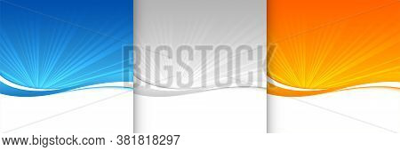 Sunburst Background In Blue Gray And Prange Colors