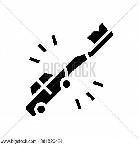 Teethbrush Car Shape Glyph Icon Vector. Teethbrush Car Shape Sign. Isolated Contour Symbol Black Ill