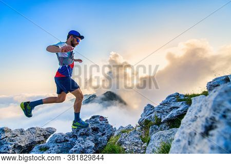 Man Ultramarathon Runner During A Workout