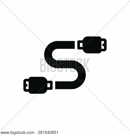 Black Solid Icon For Cable Pluge Fiber Optic Wire Usb Connector Charger Device Socket Adapter