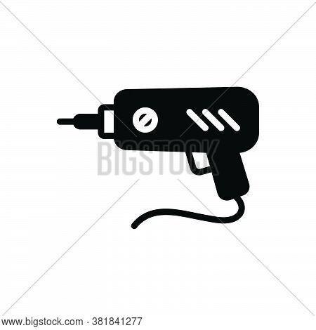 Black Solid Icon For Driller Electric Equipment Hole Construction Power-tools Repair Screwdriver Dri