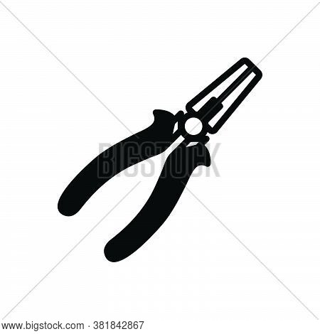 Black Solid Icon For Pliers Fix Accessory Cutting Equipment Tool Cut Repair Cable