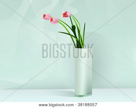 Tulip vector flowering plants