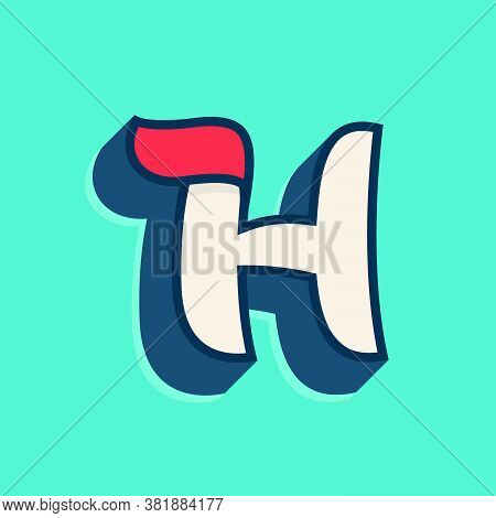 H Letter Logo In Classic Sport Style. This Script Font Is Perfect For A Sportswear Advertising, Cham