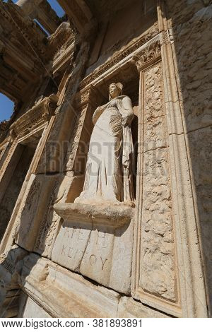 Personification Of Virtue, Arete Statue In Ephesus Ancient City, Selcuk Town, Izmir City, Turkey