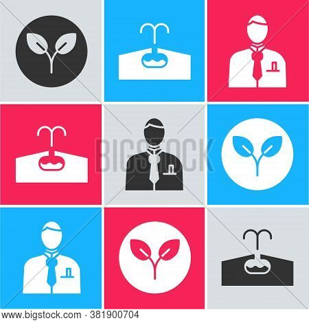 Set Bio Fuel, Oilfield And Businessman Or Stock Market Trader Icon. Vector