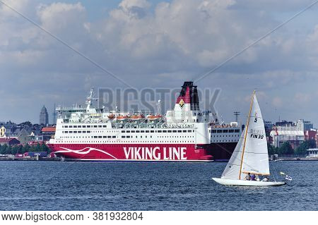 Helsinki, The Cruise Ferry Ms Mariella Is Arriving In Helsinki, Finland.