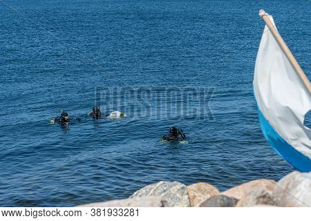 Malmo, Sweden - August 16, 2020: The Island, On In Swedish, Is A Very Popular Spot For Scuba Diving 