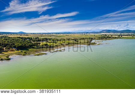Beautiful Nature Park Vrana Lake (vransko Jezero) In Dalmatia, Croatia, Drone Aerial Photo