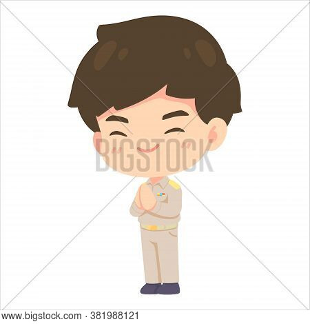 Cute Man Cartoon Government Employee