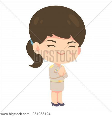 Cute  Woman Cartoon Government Employee