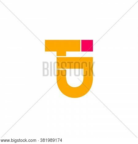 Letter Tj Simple Geometric Line Colorful Logo Vector
