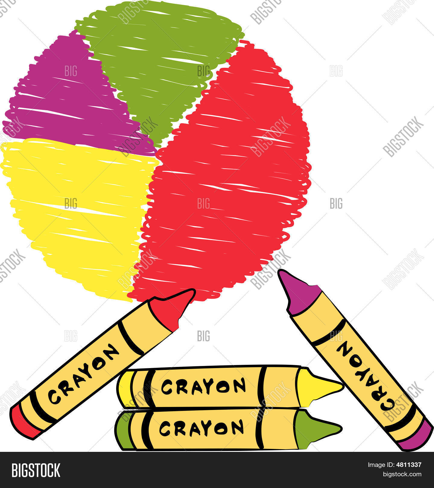 Circle Graph W Crayon Vector & Photo (Free Trial) Bigstock