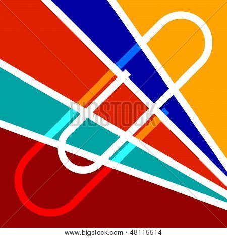 Farverige vektor papirclips Design
