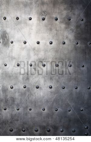 Black Metal Plate Or Armour Texture With Rivets