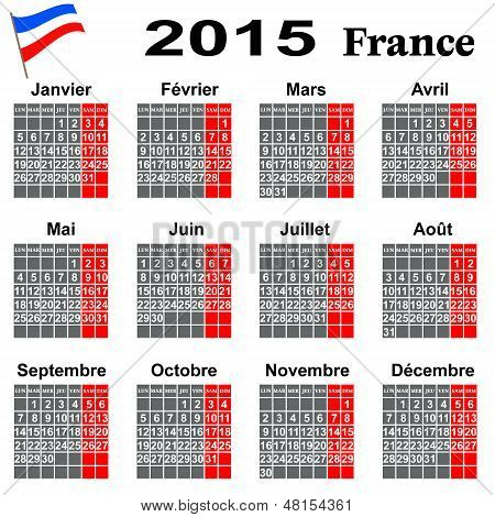Calendar for 2015 Year.