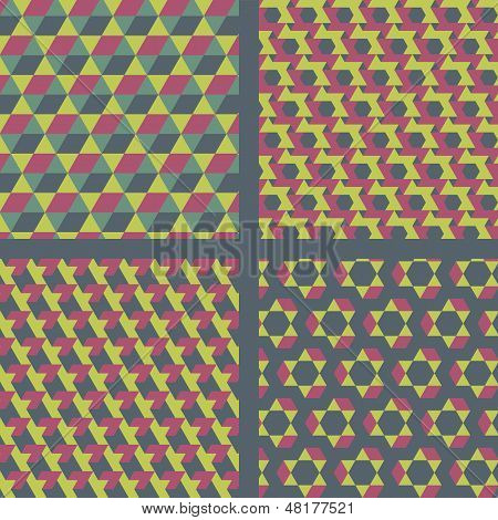 Geometric Textile Pattern Set.