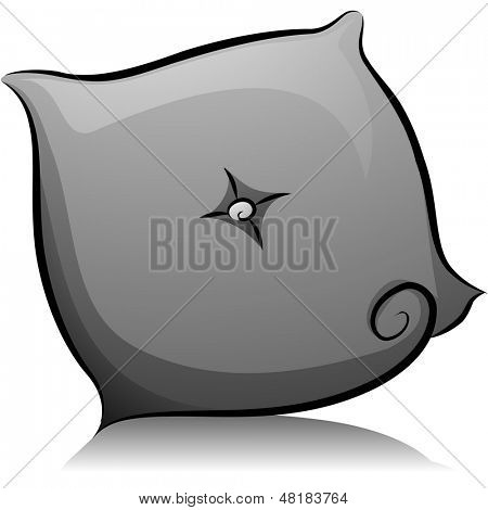 Illustrazione di Thow cuscino in bianco e nero