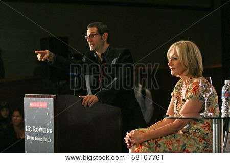 J.K. Rowling at a press conference to promote her 