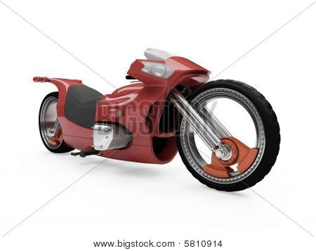 Futura moto rosso isolato vista