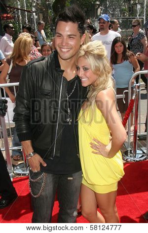 Michael Copon and Cassie Scerbo at the Los Angeles premiere of 