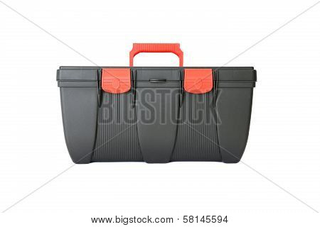 Black Plastic Tool Box Isolated