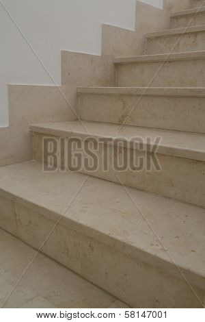 Beige Marble Indoor Stairs