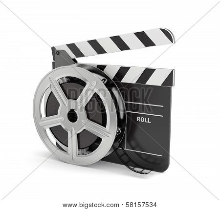 Clapper Board With Film Reel