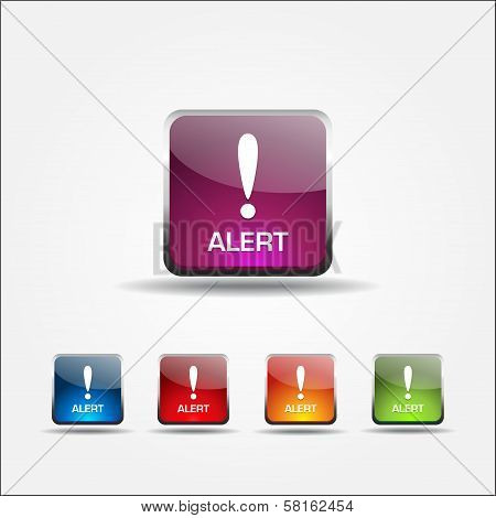 Alert Rounded Square Vector Button Icon Set