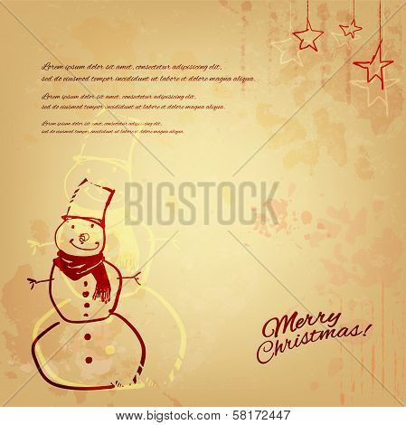 Christmas vintage illustration; template for cards and posters