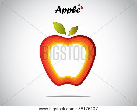 Unique Colorful Apple Concept Design Vector Illustration Unusual Artwork
