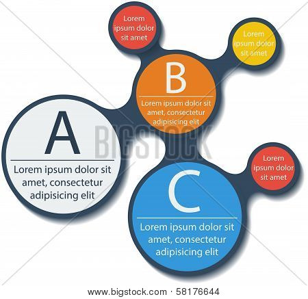 Metaball infographic elements in flat design. Vector.