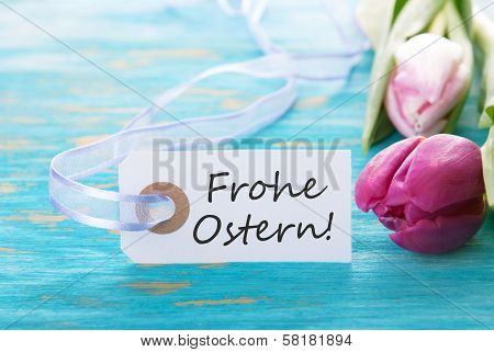 Banner With Frohe Ostern