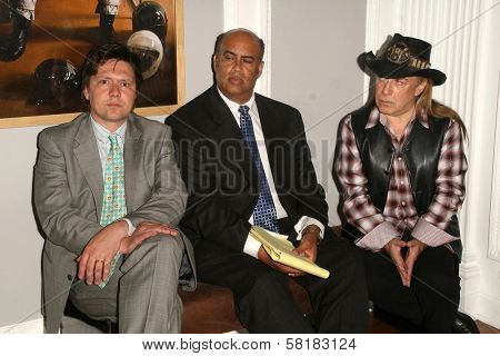 Karl Seelig with Frederic Douglas and Jose Eber at the press conference for Ring Plus. Beverly Wilshire Hotel, Beverly Hills, CA. 06-04-07