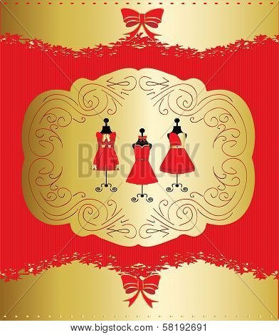 Different Cocktail and Evening Dresses on a mannequin