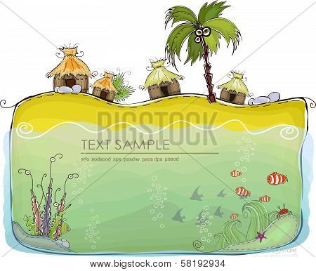 Paradise island Travel background 