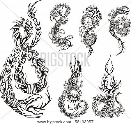 Stylized Dragon Tattos