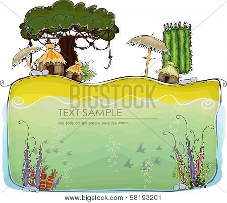 Paradise island Travel background 