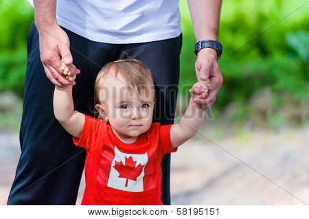 Toddler In Canadian Shirt