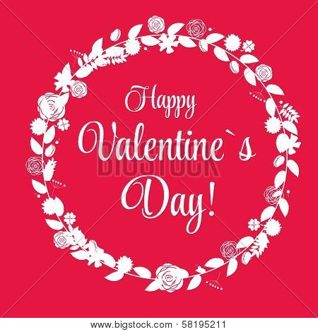 Vector St Valentine Day's Greeting Card in Retro Style Design