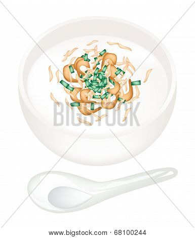 Steamed Rice Pudding With Sour Sauce In A Bowl