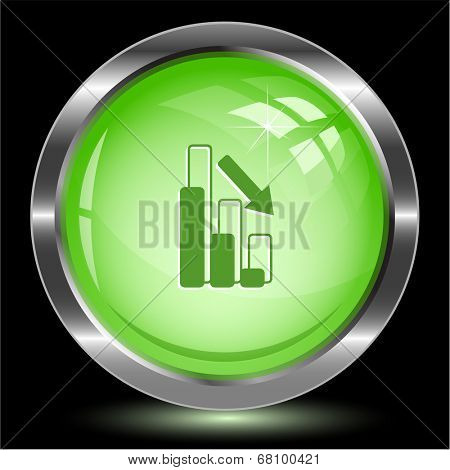 Graph degress. Internet button. Raster illustration.